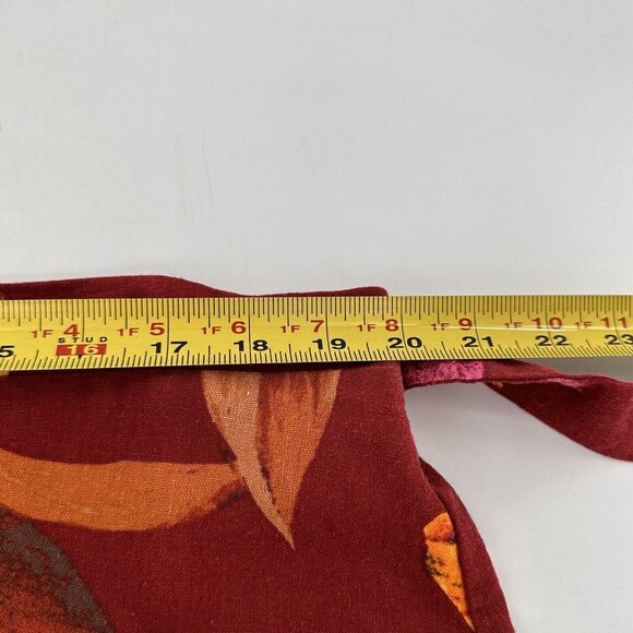 NYCC Floral Button-Front Skirt XL Red Orange Purple Linen Blend Tropical Maxi - Picture 15 of 16